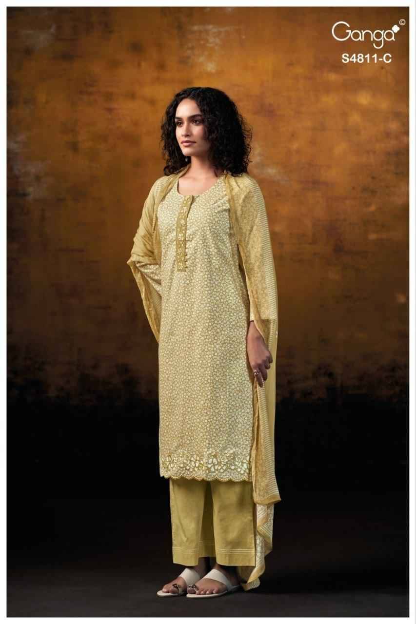 RAMYA 4811 Series By Ganga Fashion Beautiful Festive Suits Stylish Colorful Fancy Casual Wear & Ethnic Wear PREMIUM COTTON Dresses At Wholesale Price